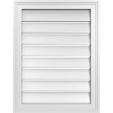 Ekena Millwork Vertical Surface Mount PVC Gable Vent: Functional, w/ 2"W x 1-1/2"P Brickmould Frame, 20"W x 26"H GVPVE20X2602SF